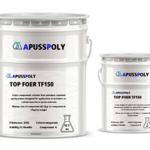 أساس برايمر أيبوكسي أرضيات خالي من المذيب TOP FOER TF150 توب فلور TF150 هو عباره عن سيلر ايبوكسي من مركبين. خالي من المذيبات. ومعالج للرطوبة تم تصميمه كي يطبق علي الاسطح الخرسانية التي تحتوي رطوبة أو الأسطح الخرسانية الجديدة